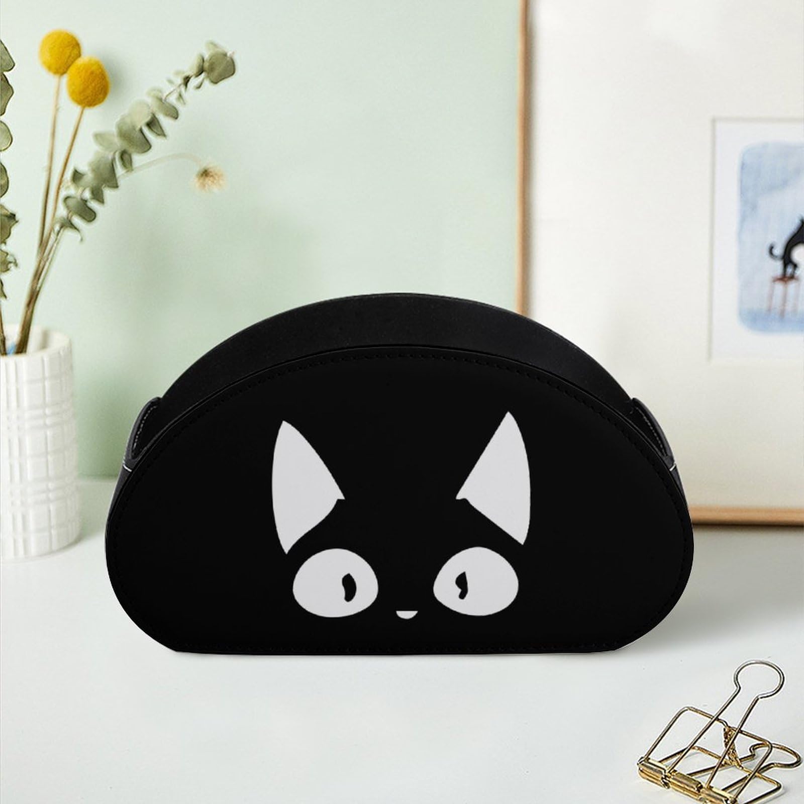 Amazon｜リモコンラック リモコン収納ボックス おもしろ猫顔 黒